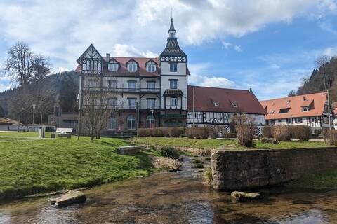 Ansicht auf Möchs Posthotel Gebäude 