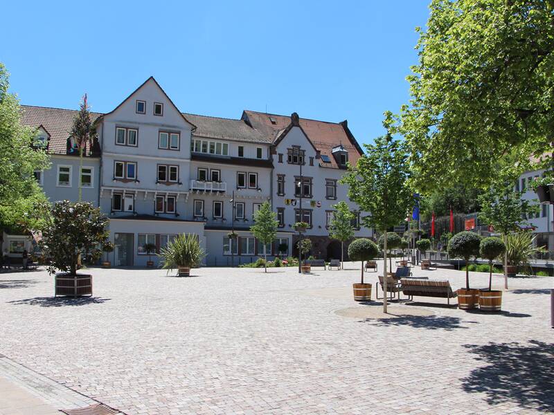 Rathausplatz mit Rathaus